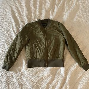 Green Puffy Bomber Jacket
